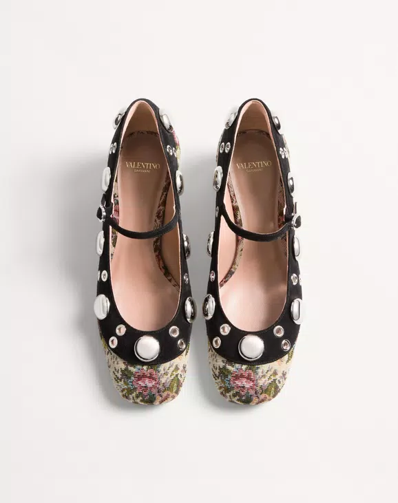 Valentino Mary-Jane Nellcôte Pumps In Papier Floral Jacquard Fabric 30Mm - Image 5